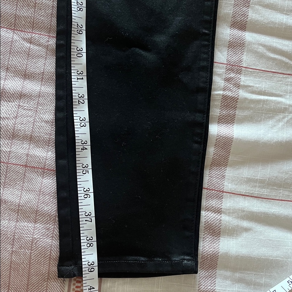 Paige High Rise Muse Coated Cigarette Jeans in Deep Black - Picture 12 of 12